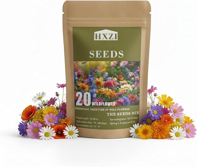 Wildflower Seeds Mixed, Perennial Flower Seeds fo Plating (4 Ounces 36000 Seeds)