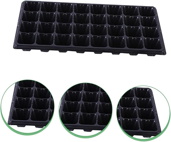 POPETPOP 10pcs Thickened Plant Grow Kit Germination Trays for Outdoor and Indoor Use for Starting Water-Saving and Drought-Resistant for Vegetables and Flowers