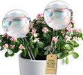 Soilagua Extra-Thick Clear Glass Plant Watering Globes, Rainbow Gradient Self Watering Globes, Automatic Plant Waterer, Self Watering Planter Insert Spikes Devices for Everyday or Vacation Use, 2-Pack