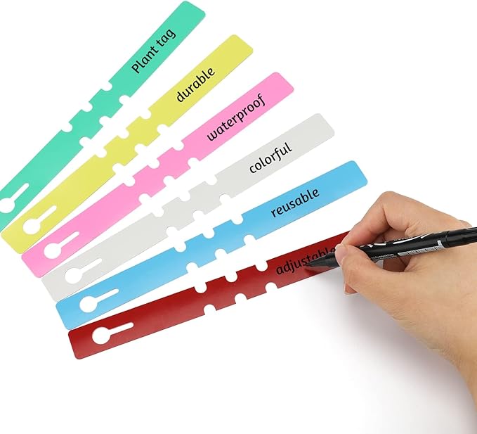 300 Pcs 6 Colors Plastic Plant Hanging Tree Tags Nursery Garden Lables Tags Large Writing Surface,2x20cm