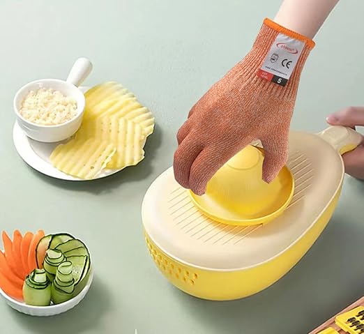 Cut Resistant Gloves, 2 Pairs of Cut Proof Gloves for Kitchen, Oyster Shucking, Fish Fillet Processing, Carving Wood and Gardening (Small, Orange)
