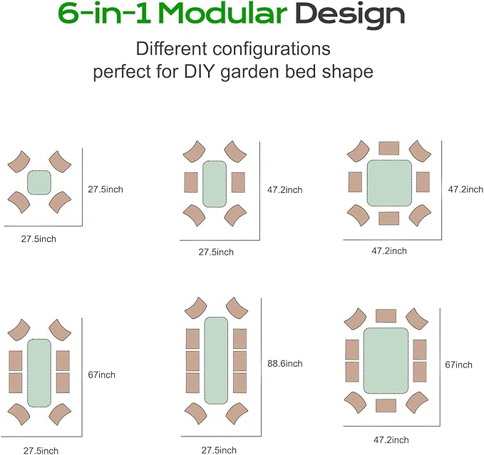 Aoodor 17" Tall Oval Galvanized Raised Garden Bed Kit, 6-in-1 Large Metal Outdoor Planter Box for Vegetables, Flowers, and Herbs, 7.5 x 2.3 x 1.5 Ft, Silver