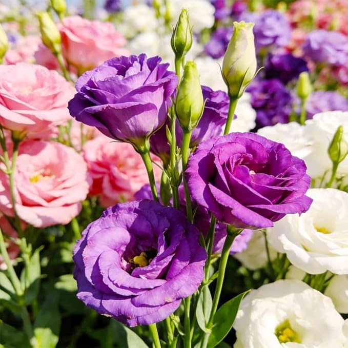 1200+ Mixed Lisianthus Seeds for Planting-Non-GMO Heirloom Plant Seeds Garden Outdoor-Fragrant, Attracts Bees and Butterflies