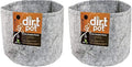 Hydrofarm HGDB1NH Dirt Pot Flexible Fabric, Grey, 1 Gallon Portable Planter, 1 gal (Pack of 2)