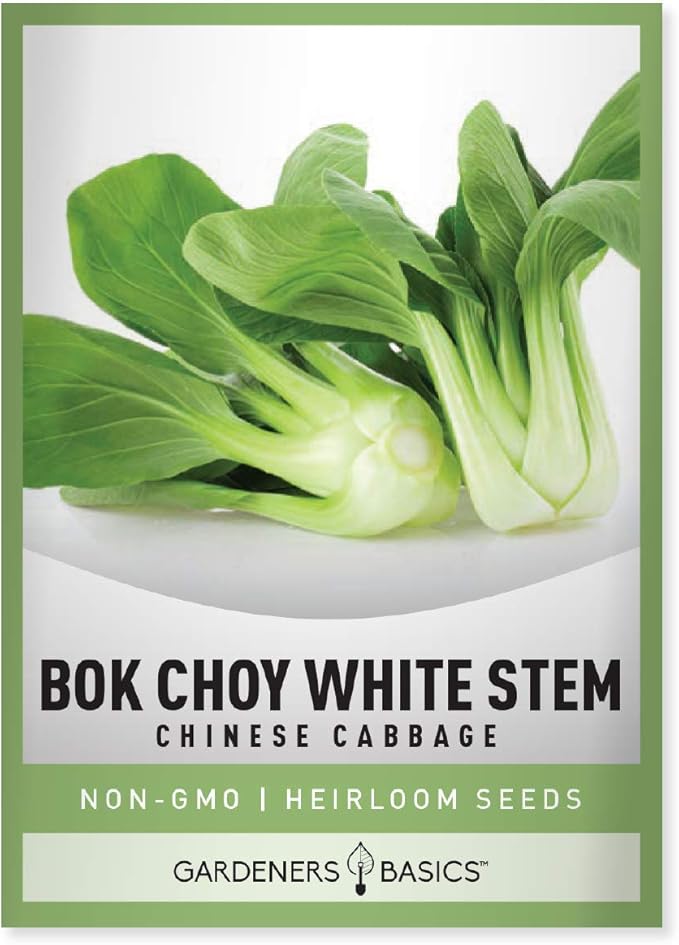 Gardeners Basics, Bok Choy Chinese Cabbage Seeds for Planting - (Pak Choi) Heirloom, Non-GMO Vegetable Variety- 1 Gram Seeds Great for Summer, Spring, Fall and Winter Gardens
