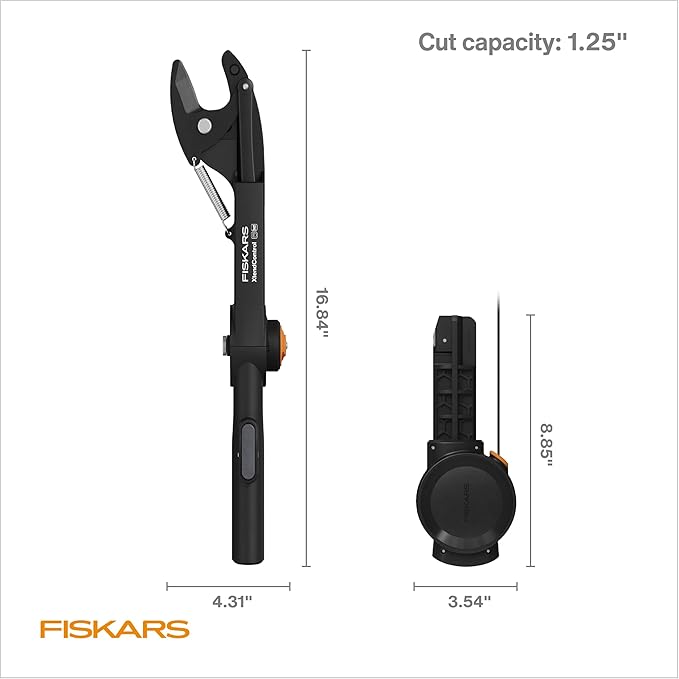 Fiskars XtendControl Rotating Tree Pruner Head with Automatic Cord Reel with 45 Degree Rotation, Compatible with all XtendControl Extension Poles (Pole Not Included)