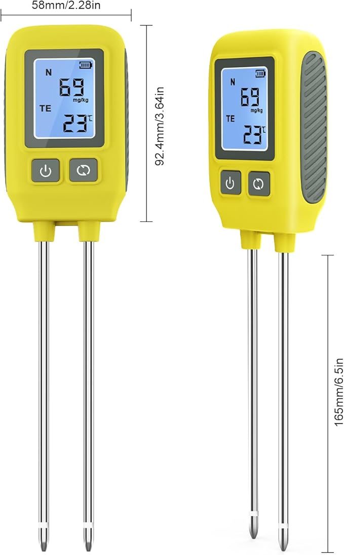 4 in 1 Npk Soil Tester Digital LCD Diaplay 3X AAA Battery Power Measure The Soil NPK Component Content and Temperature NPK Soil Assessment Tool