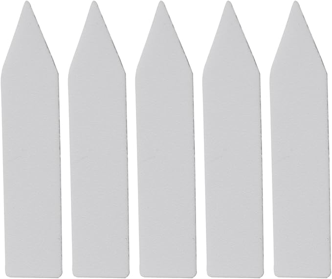 Plastic Plant Labels for Gardening, 100-Pack White Garden Plant Tags with Matte Finish, 5 cm x 1 cm, Reusable & Rust-Resistant