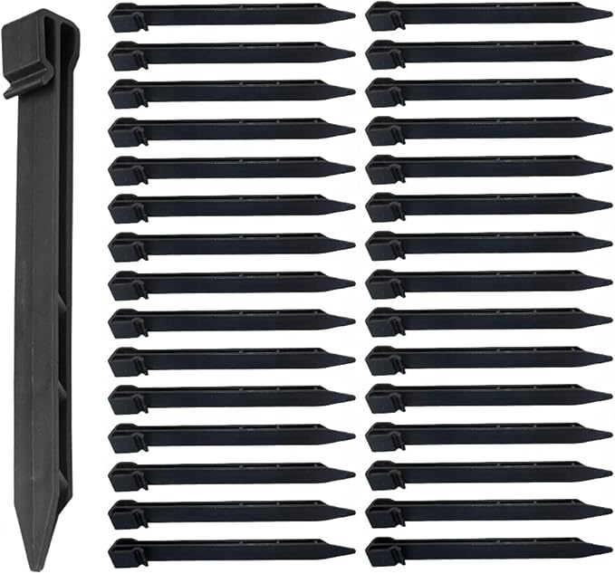 30 PCS Plastic Landscape Stakes, 10 Inch Plant Support Lawn Stake Heavy Duty for Landscaping and Garden