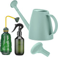 Reallnaive 6 Pcs Indoor Watering Can Set 1/2 Gallon Can 6.8 oz Spray Bottle 17 oz Squeeze Bottle Plant Watering Globes Soil Moisture Meter Small Spraying Sets for Indoor Outdoor(Mint Green)