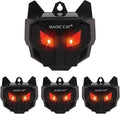 MAGIC CAT Solar Animal Repellent, Wild Animal Predator Red Eyes LED Blinking Lights, Waterproof Nocturnal Animal Repeller to Keep Skunk, Deer, Coyote, Raccoon Away from Garden Yard Farm Chicken Coop