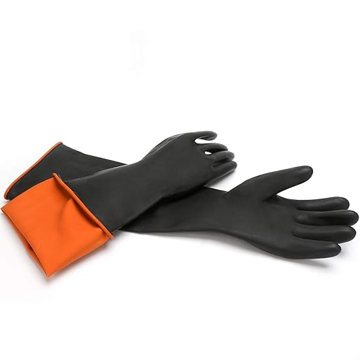Chemical Resistant Gloves, 22" Waterproof Long Rubber Chemical Lab Gloves for Cleaning Car, Kitchen Dishwashing, Gardening, Acid Alkali Oil Protection, Industry, 3 Pairs, XXL