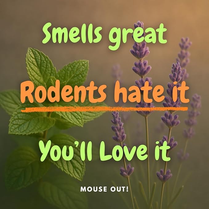 Mouse Out! All-Natural Rodent Repellent Spray – 16oz Essential Oil Formula – Protects Car Wiring & Stops Mice in Kitchens, Homes, RVs, and Garages – Safe for Pets & Kids