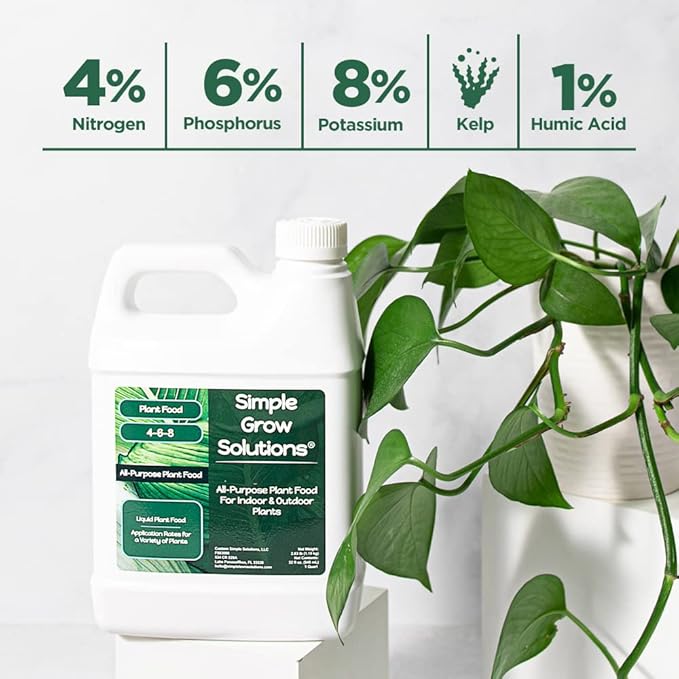 Liquid Plant Food All Purpose- House Plant Fertilizer- Liquid Fertilizer for Indoor Plants & Vegetable Garden- Concentrated Plant Nutrients - Green, Growth - Simple Grow Solutions- 32 Ounce