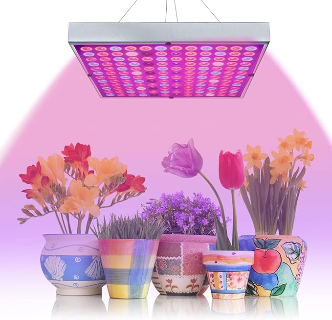 Juhefa LED Grow Lights for Indoor Plants, Panel Plant Light Full Spectrum with IR & UV Bulbs for Seedlings,Micro Greens,Clones,Succulents (Size:9.9x9.9inches)
