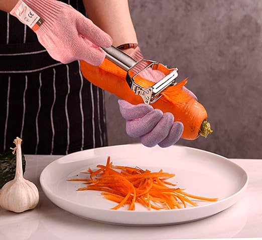 Cut Resistant Gloves, 1 Pair, Medium Pink, Food Grade, Cut Proof, Kitchen, Oyster Shucking, Fish Fillet Processing, Carving Wood, Gardening
