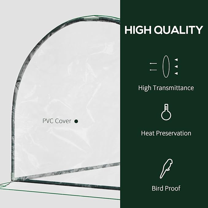 Outsunny 7' x 3' x 2.5' Mini Greenhouse, Portable Tunnel Green House with Roll-Up Zippered Door, UV Waterproof Cover, Steel Frame, Clear