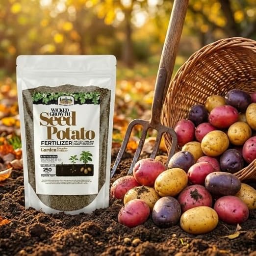 Old Cobblers Farm™ Wicked Growth Seed Potato Fertilizer-Strengthens Roots, Boosts Yields, and Supports Healthy Potato Growth with Eco-Friendly, Slow-Release Nutrients. (5/10/15/20 lbs) (20lbs)