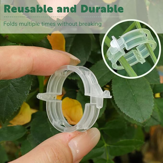 100Pcs 2025 Upgraded Plant Clip Secured Plastic Plant Clip for Climbing Plants, Plant Support Clips Tomato Clip for Climbing Plants Clips for Tomato Grape Vine Vegetables Plant Clips (100, Black)