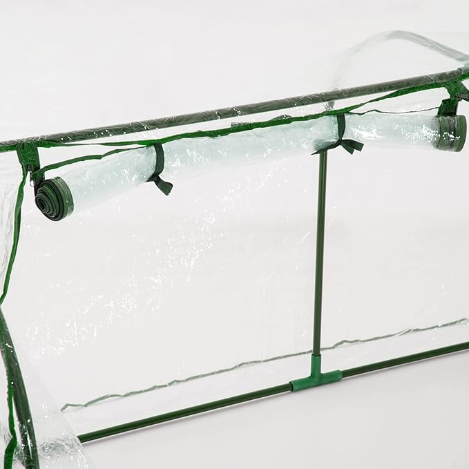 Outsunny 7' x 3' x 2.5' Mini Greenhouse, Portable Tunnel Green House with Roll-Up Zippered Door, UV Waterproof Cover, Steel Frame, Clear