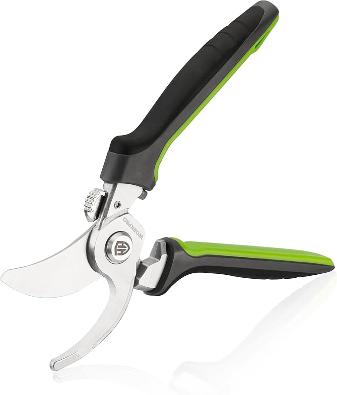 WORKPRO Garden Bypass Pruning Shears, 8.5" Pruning Scissors with CRV Integral Forged Blades, Garden Clippers Hand Tools for Cutting and Trimming Bonsai, Branch, Herb, Rose, Flower