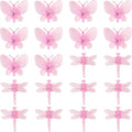 20pcs Butterfly Plant Orchid Clips,Garden Transparent Plant Support Clip for Orchid Support Fixed Vine(Pink)