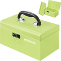 WORKPRO 10.8" Portable Mini Metal Tool Box with Removable Color-Matching Tray, One-Button Latch Toolbox, Steel Tool Chest with PP Handle, Compact Storage Organizer for Home, Office or Workshop