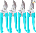 Pruning Shears for Gardening, 4 Pack Garden Scissors for Cutting Fresh Flowers, Floral Clippers for Plants, Fruits (Blue)
