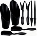 8pcs Potting Soil Scoop for Indoor Plants, Garden Tiny Plant Shovel Hand Tools Transplanting Succulent Cultivation Digging Bonsai Soil Scoops Kits,2Set Black