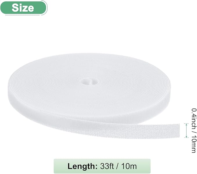 1-Roll Garden Plant Tape, 33 ft x 0.4 in Garden Hook and Loop Plant Ties Multi-Purpose Use Adjustable and Reusable Twist Wire Tape for Plants/Flowers/Vines [White]