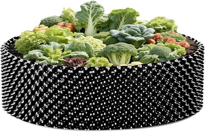 RooTrimmer 60 Gallon Air Pruning Container, Raised Garden Bed Large Tree Pos New Plastic Nursery Pot Fruit Vegetable Garden Grow beds (4 ft Diameter), Black