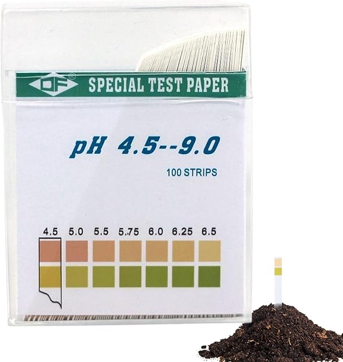 Soil Test Kit, 100PCS 4.5-9 Range Soil Testing Kit, Easy to Use Tester Paper, Water and Test for Lawns Garden Yard Home Testing