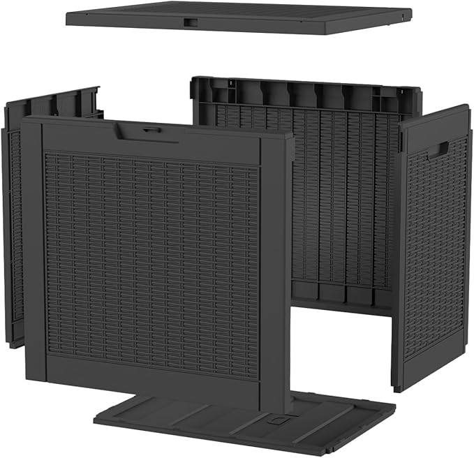 36 Gallon Resin Deck Box Outdoor Storage Box Waterproof for Patio Furniture,Outdoor Cushions,Garden Tools and Pool Supplies（Black）