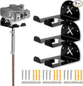 Upgraded Trimmer Rack Wall Mount - 8" Heavy Duty Weed Eater Hanger for Garage Wall, Garden Power Tool Holder Organizer Hooks for Grass Trimmer, Hedge Trimmer, Leaf Blower and Chainsaw, Black, 3 Pack