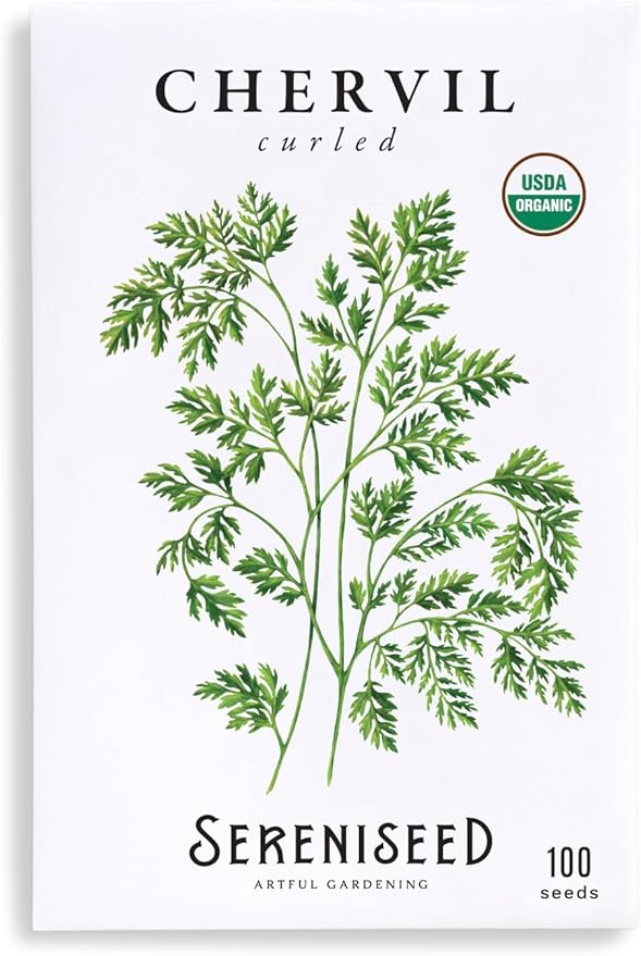 Sereniseed Certified Organic Curled Chervil Seeds – Non GMO, Heirloom – Seed Starting Video – Seeds for Indoor and Outdoor Planting (Anthriscus cerefolium)