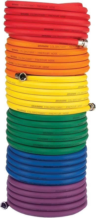 Dramm ColorStorm Premium Rubber Garden Hose – 50 ft Heavy Duty 5/8" Water Hose – Kink Resistant, Crush-Proof Nickel-Plated Couplings – Made in USA - Green