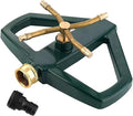 Metal Pulsating Sprinklers with Metal Base, 4-Arms Automatic Rotary Sprinkler 360 Degree Pulsating Impact Sprinklers Heavy Duty Zinc Alloy Impulse Water Sprinkler for Yard and Grass Irrigation