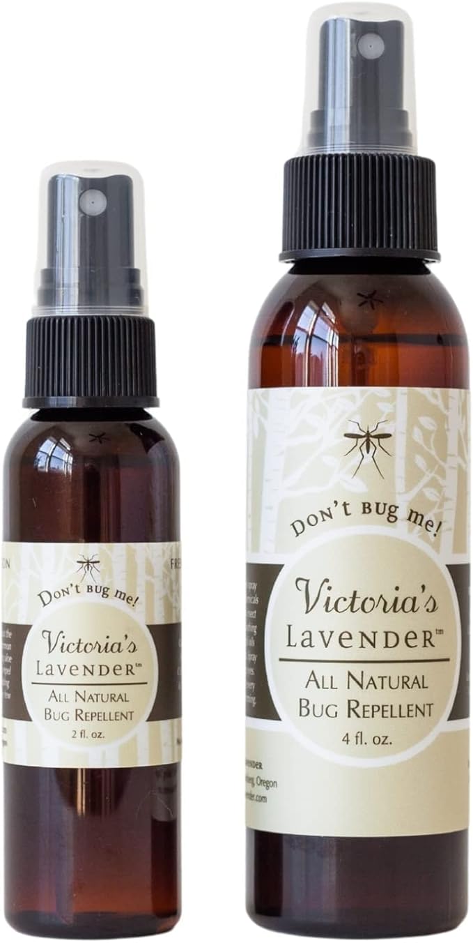 Victoria's Lavender Don’t Bug Me Insect Spray - Natural Insect Spray for Kids - Ideal for Outdoor & Indoor Protection - DEET Free with Essential Oils, Aloe Vera & Eucalyptus, Made in USA – 2 Oz + 4 Oz