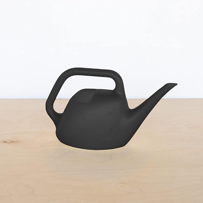 Bloem 1.5 L (0.4 Gallon) Resin Indoor/Outdoor Watering Can in Black, Small Watering Can for Small Space Use