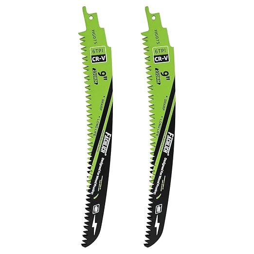 Japanese Teeth Reciprocating Saw Blade 9Inch - Saber Saw Blades Wood Pruning, 2pcs Curved Edge 6TPI for Tree Trimming, Wood/PVC Pipe Cutting, Cr-V Sabre Blades