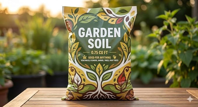 Lot of Premium Garden Soil All Purpose 0.75 cu. ft. for In-Ground Use, Gardens and Raised Beds, Flowers, Vegetables, Trees, Shrubs, Buy 6, 9 or 60 Bags - Don't Carry Heavy - CAR Clean. (60)
