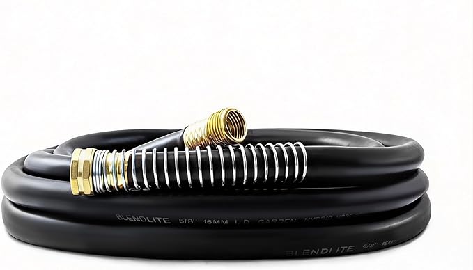 5/8" x 20ft Garden Hose, -40℉ To 190℉ Hot/Cold, Heavy Duty,Flexible, 300psi Working, 1000psi Burst, 3/4" Brass Fittings with Hose Protector Coil Spring for Outdoor,Yard, Farm