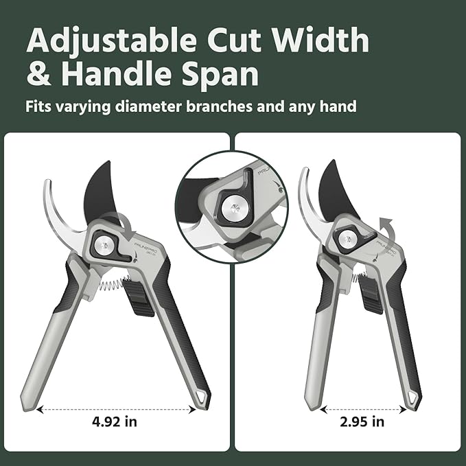 PrunePro Pruning Shears for Gardening Professional Bypass Hand Pruner Up to 1 Inch Cut Capacity Sharp Stainless Steel Blade Garden Scissors Plant Flower Garden Clipper Grey 1 Pack