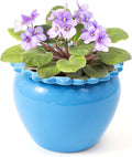 African Violet Flower Pot Blue Ceramic Self Watering Flower Pot 6.5 * 4.6 inch Simple Plant Self Watering Pot High Absorption Herbaceous Simple Plant Self Watering Basin