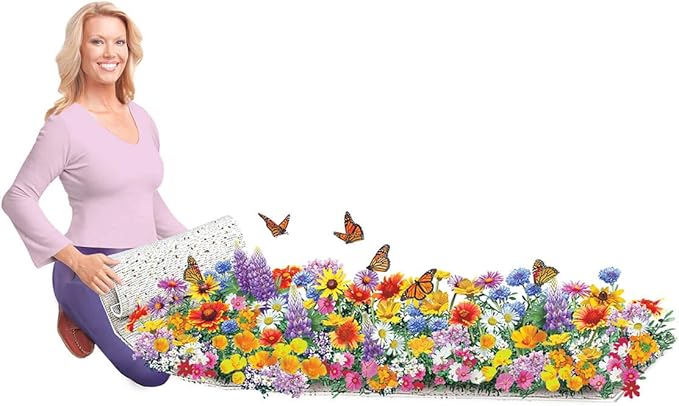Fox Valley Traders Easy Roll-Out Wildflower Garden Mat for Monarch Butterflies | Attract & Conserve Milkweed | Pre-Seeded, Low-Upkeep | 20"x60"