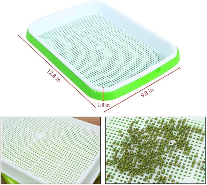 Seed Sprouter Germination Tray 5 Pack, BPA Free Nursery Healthy Wheatgrass Seeds Grower & Storage Trays for Garden Home Office