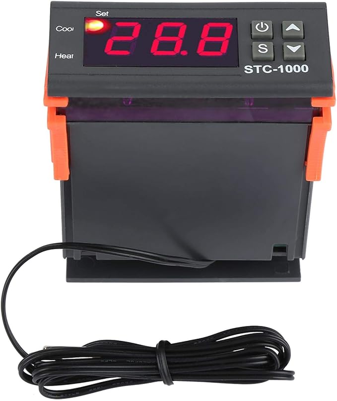 Digital Temperature Controller, Temp Control Thermostat Temperature Controller Temp Sensor Electric Centigrade Control Switch for Incubator Brooder Refrigerator Fermenter Home Brewing 110 220V