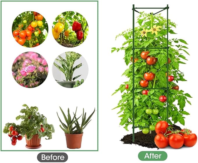 3 Pack Tomato Cages for Garden,51in Adjustable Tomato Cage,Garden Stakes Tomato Trellis for Pots,Tomato Plant Support for Vegetable Flowers Fruits Vertical Climbing Plants