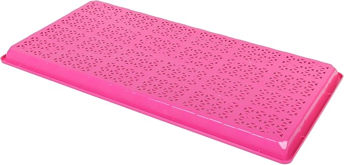 SUNPACK 10" x 20" Heavy Duty Mesh Plastic Seed Starting Tray, Magenta, 1" - Ensures Water Drainage and Aeration, Perfect for Greenhouses or Indoor Gardening