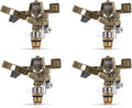 Brass Impact Sprinkler Head - 1/2 Inch Impact Sprinklers with Adjustable Nozzles for 360 Degrees Watering, Ideal for Large Patio Garden Irrigation - 4 PCS